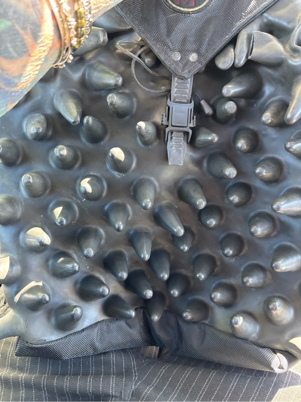 Flawed rare Craig Morrison backpack , rubber Spiked